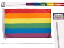 Rainbow flag 90 x 60 cm with stick