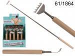 Back scratcher with wooden handle