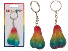 Rainbow testicle keychain