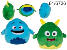 Two-handed plush toy green-blue XL monster