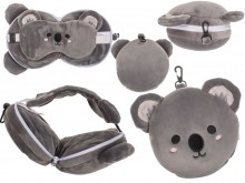 Plush travel pillow and eye mask - koala bear