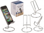 Metalowy stojak uchwyt na telefon, smartfon - srebrny