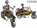 Metalowy stojak na wino - motocyklista II