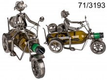 Metalowy stojak na wino - motocyklista II