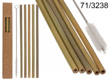 Bamboo drinking straws with a brush