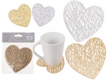 Cup coasters 4 pieces - openwork hearts