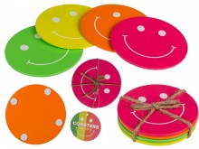 Neon Smile coasters - set of 4