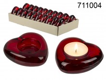 Glass tealight candle holder heart - last pieces