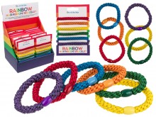 Set of 6 hair elastics - colors of the rainbow