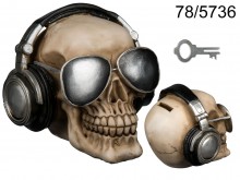 Skull in Headphones Money Box