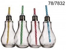 A light bulb bottle with a straw - last items