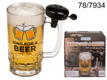 Beer mug with a bell