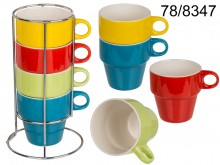 Set of ceramic coffee mugs