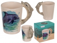 Dolphin stoneware mug 300 ml