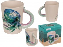 Stoneware octopus mug 300 ml