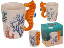 Stoneware seahorse mug 300 ml