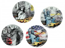 New York & London XL glass wall clock - up to 57 ...