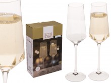 Set of 2 diamond champagne glasses