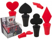 Silicone bottle stopper - playing card suits