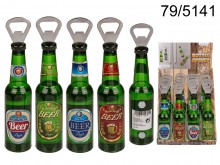 Beer bottle opener with magnets