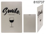 Metalowa tabliczka do powieszenia Smile - there's wine