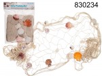 Decorative fishing net with seashells
