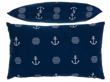 Decorative marine pillow 50x30 cm - navy blue