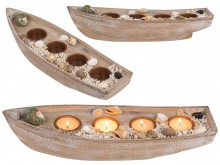 Wooden stand for 4 tealights boat