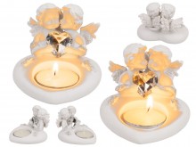 Tealight candlestick with a pair of little angels