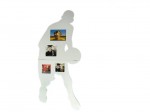 XL wooden frame for 4 photos - Basketball player - SALE