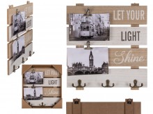 Wooden photo frame with hangers - Let your light ...