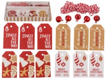 Tags, gift labels + accessories red - box