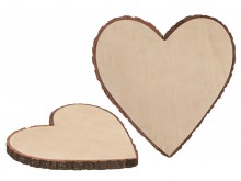 Heart-shaped wooden disc of wood