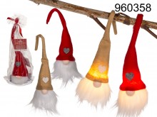 Mikołaj do powieszenia - dekoracja LED