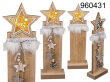 Wooden star stand with LED