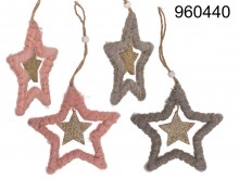 Decorative wooden star to hang Christmas