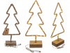 Metal Christmas tree with a wooden LED base