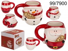 Cookie mug Snowman or Saint. Santa Claus