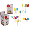 "Blow me Bitch" vagy "Grumpy old man" születésnapi gyertyák