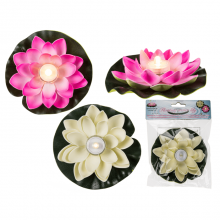 Floating water lily with LED solar backlight