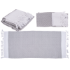 Ręcznik fouta szaro-biały 80x170 cm