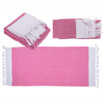 Ręcznik fouta różowo-biały 80x170 cm