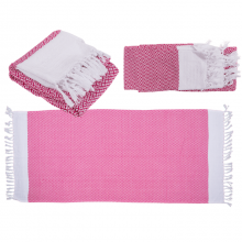 Fouta towel pink and white 80x170 cm