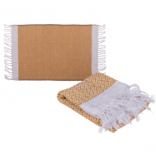 Yellow and white fouta towel 45x70 cm