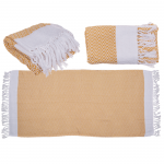 Yellow and white fouta towel 80x170 cm