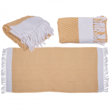 Yellow and white fouta towel 80x170 cm