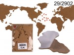 Whiteboard memo puzzle world map (pin board)