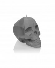 Gray matt skull candle - last pieces
